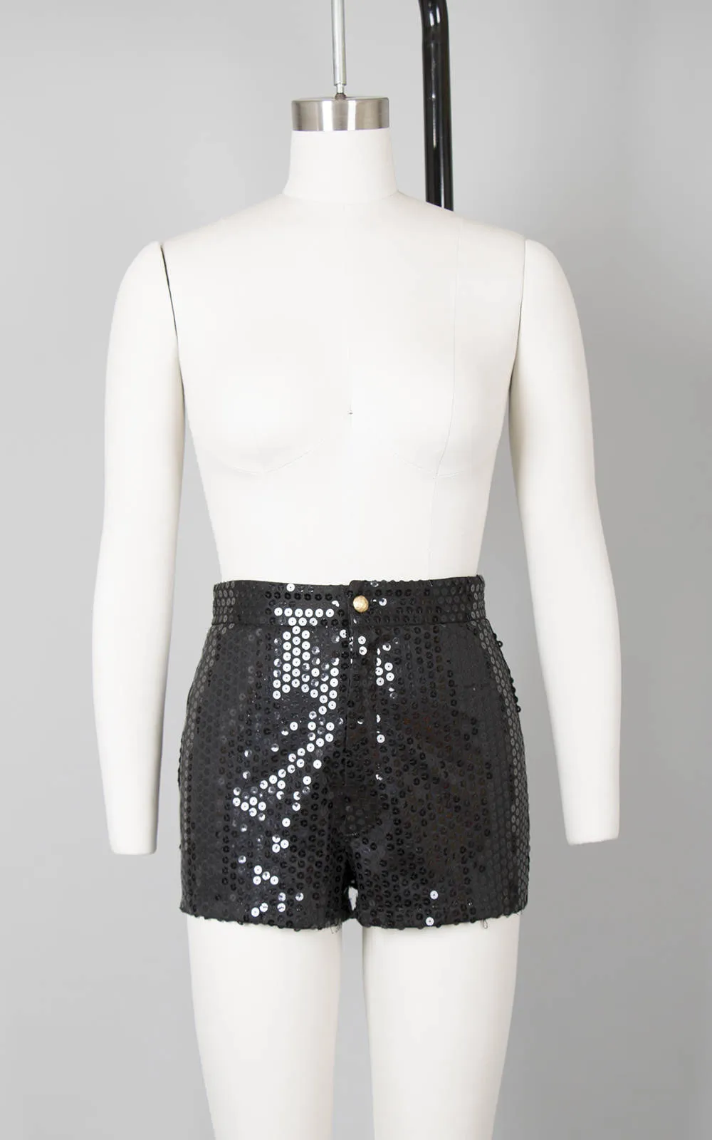 $50 & UNDER SALE || 1990s Guess Black Sequin Hot Pants | small