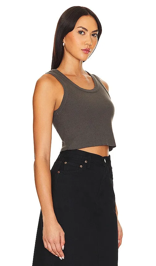 AGOLDE Cropped Poppy Tank in Grey