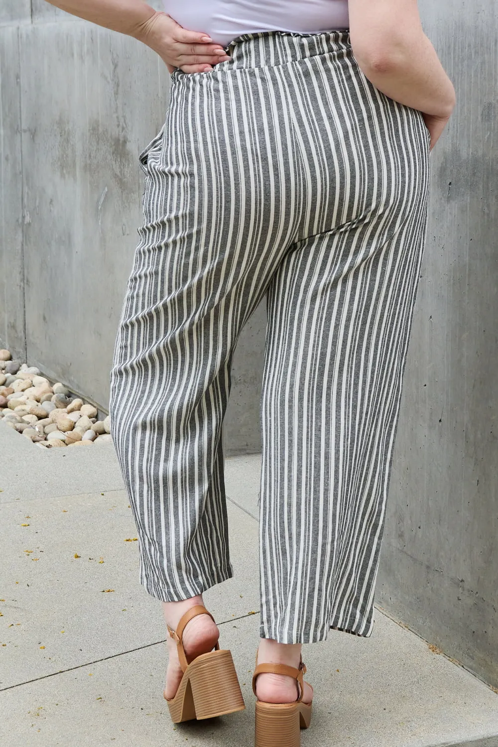 Chic Striped Linen Culotte Pants