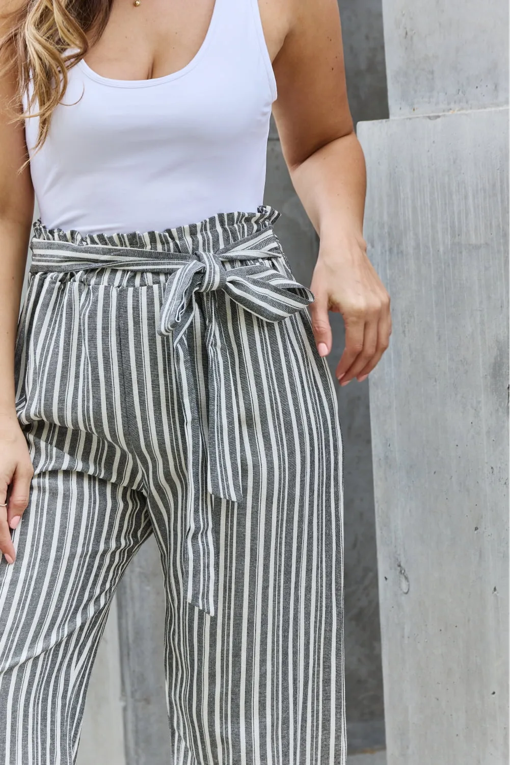 Chic Striped Linen Culotte Pants