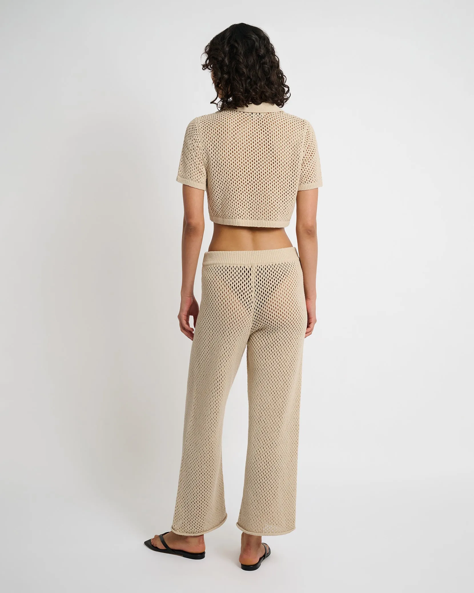 Crochet Knit Wide Leg Pant