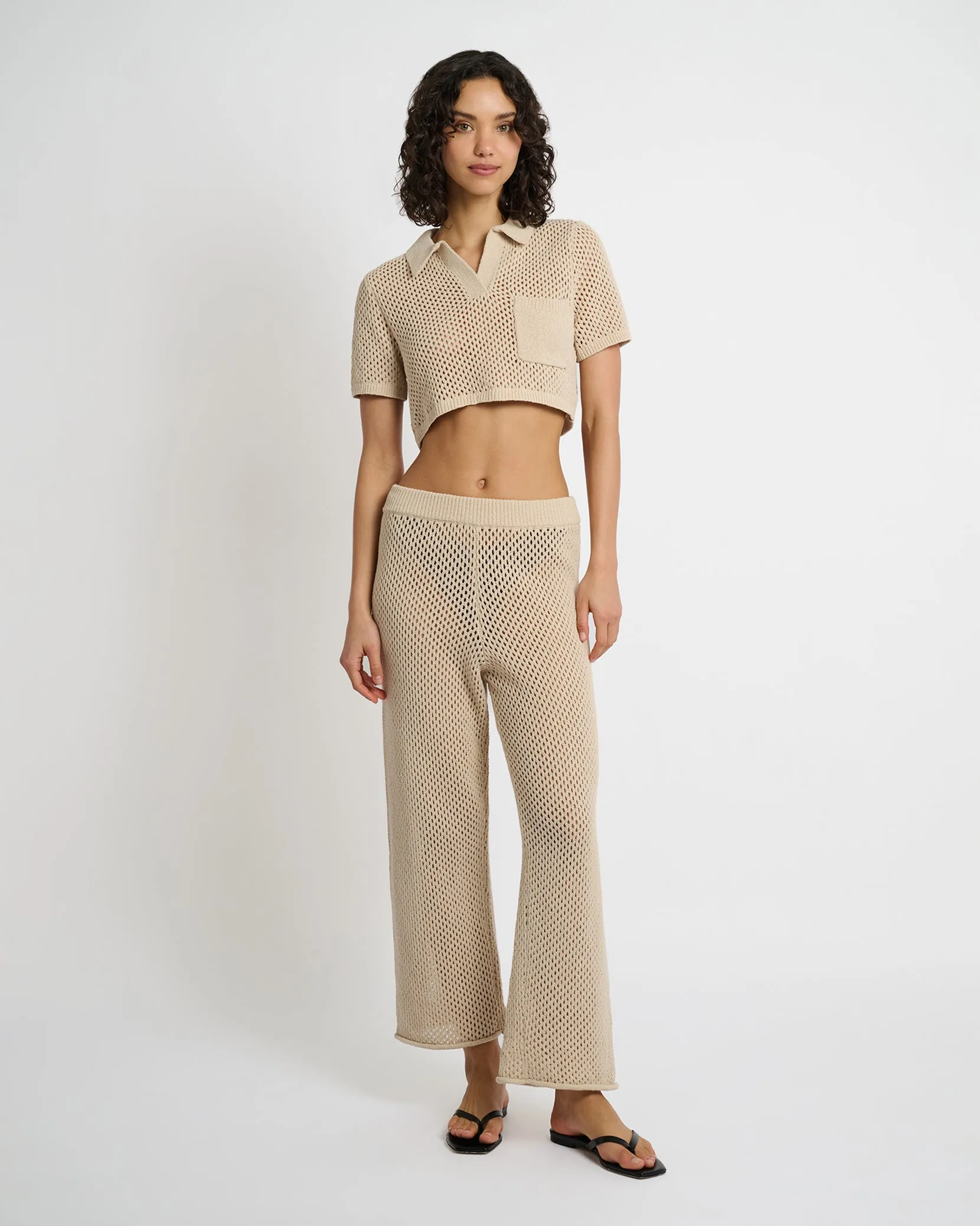 Crochet Knit Wide Leg Pant