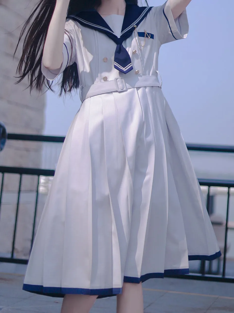 Dress College Style Collar Pleated Sailor