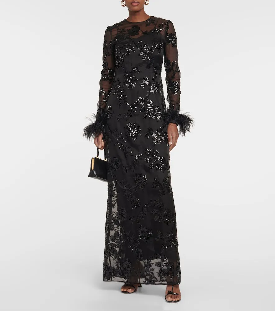 Erdem Malvina embellished silk gown