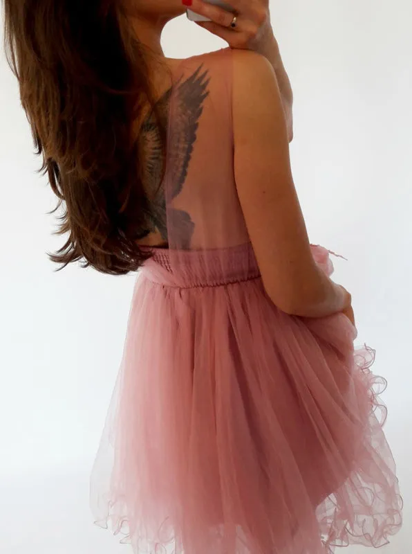 Illusion Homecoming Dresses,Tulle Homecoming Dress,Homecoming Dress for Teens,HC00009