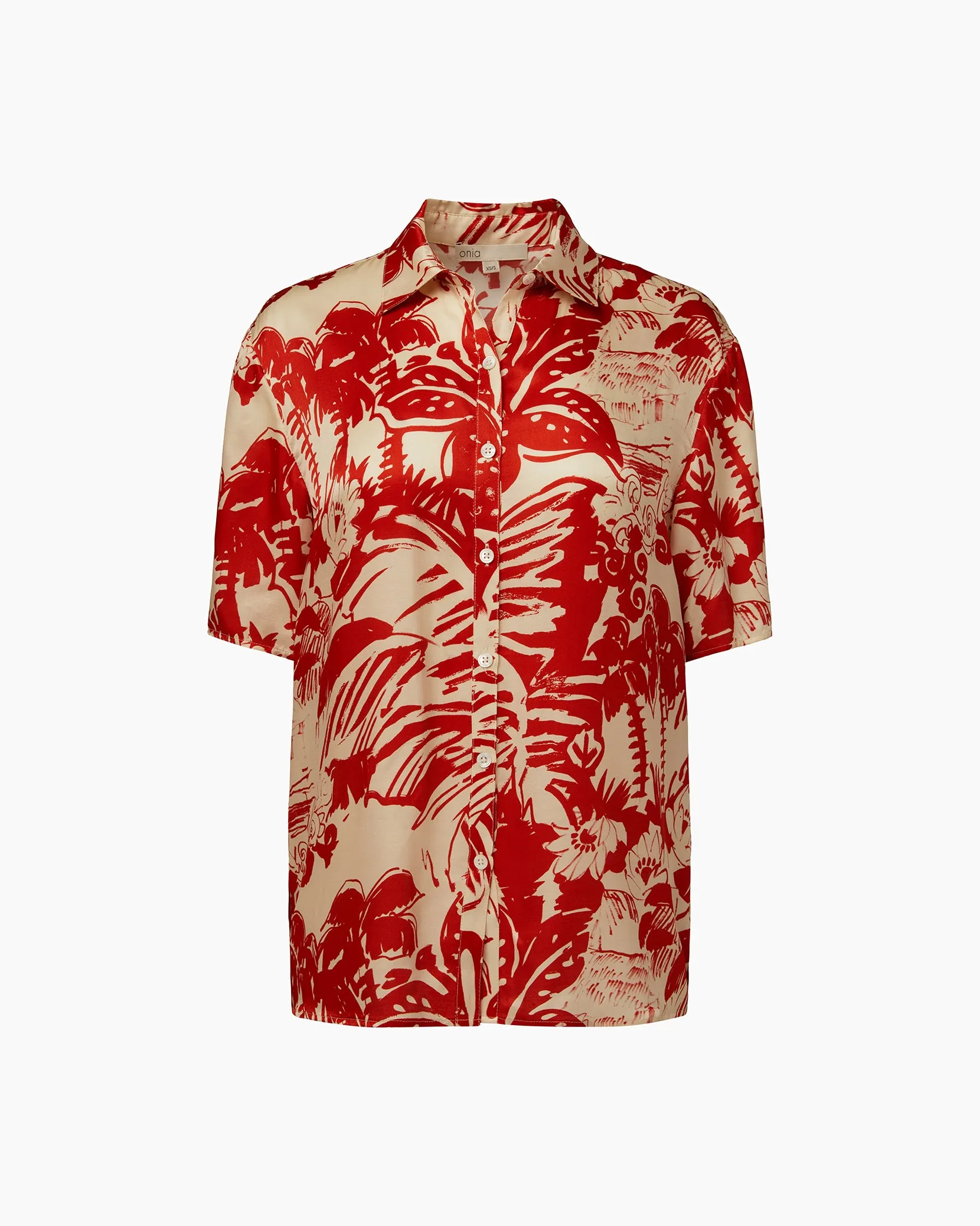 Oversized Short Sleeve Button Up Shirt