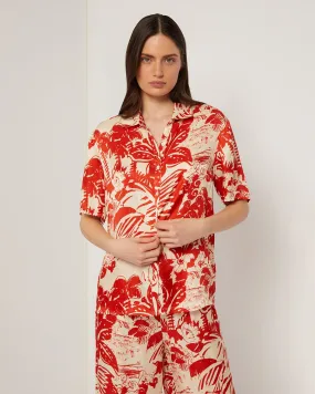 Oversized Short Sleeve Button Up Shirt