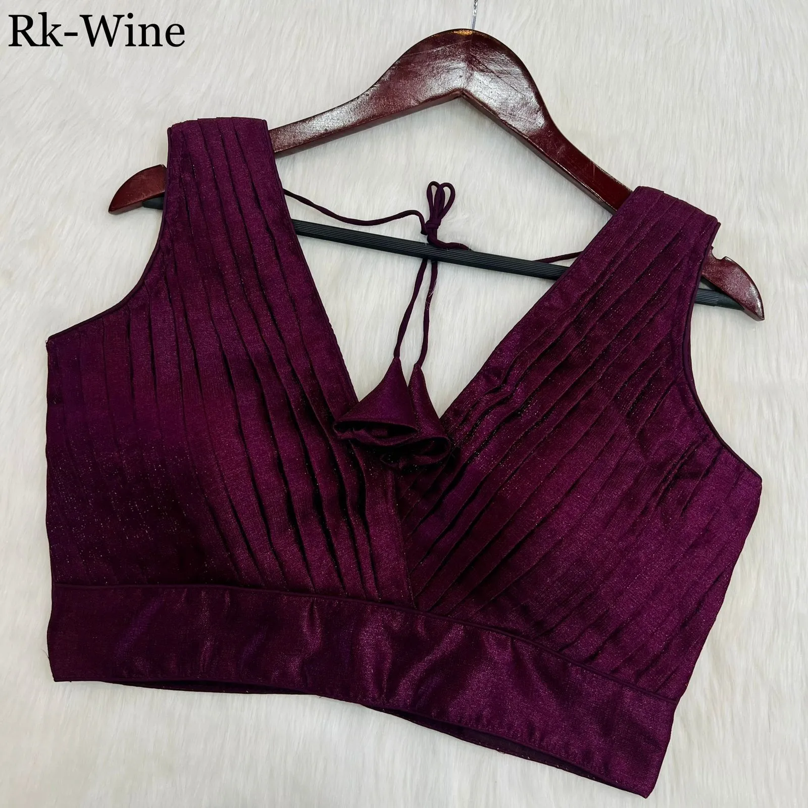 PLEATED DESINGER COBRA SILK BLOUSE