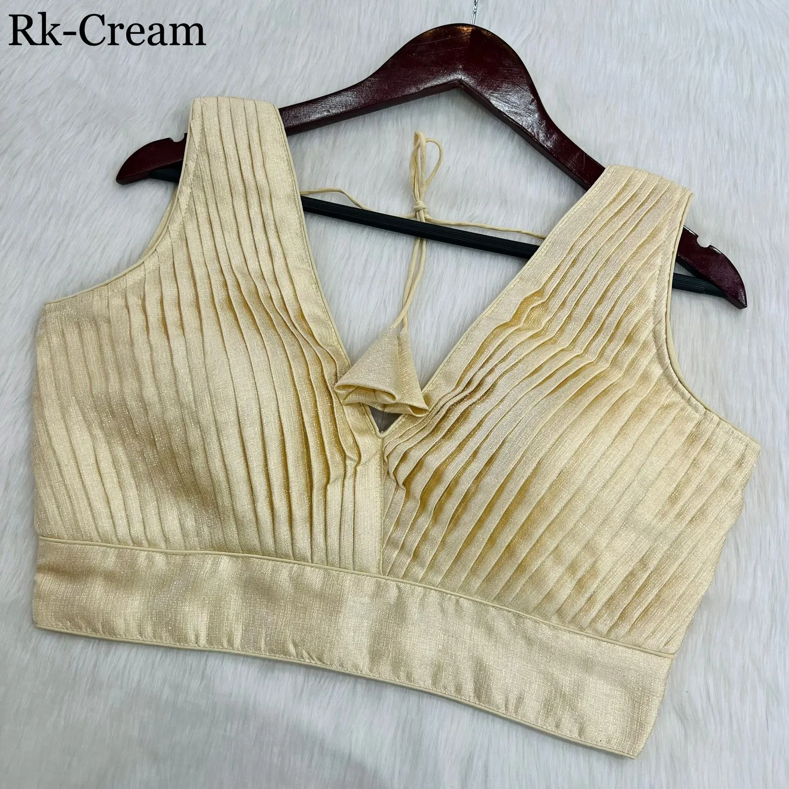 PLEATED DESINGER COBRA SILK BLOUSE