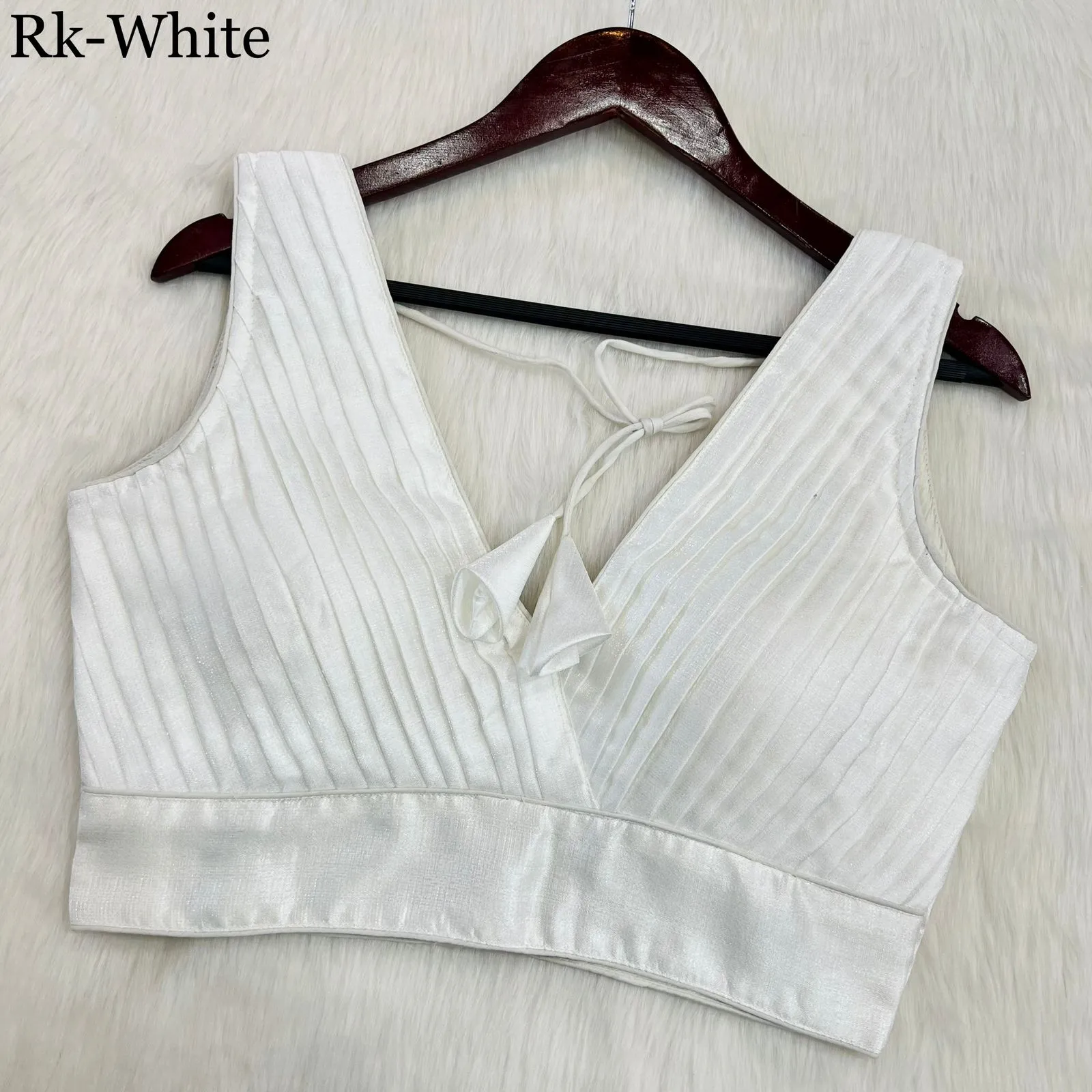 PLEATED DESINGER COBRA SILK BLOUSE
