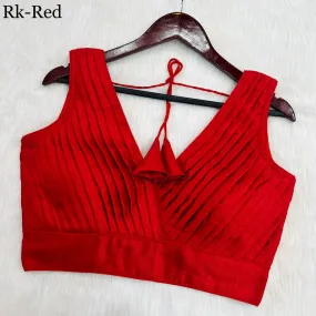PLEATED DESINGER COBRA SILK BLOUSE