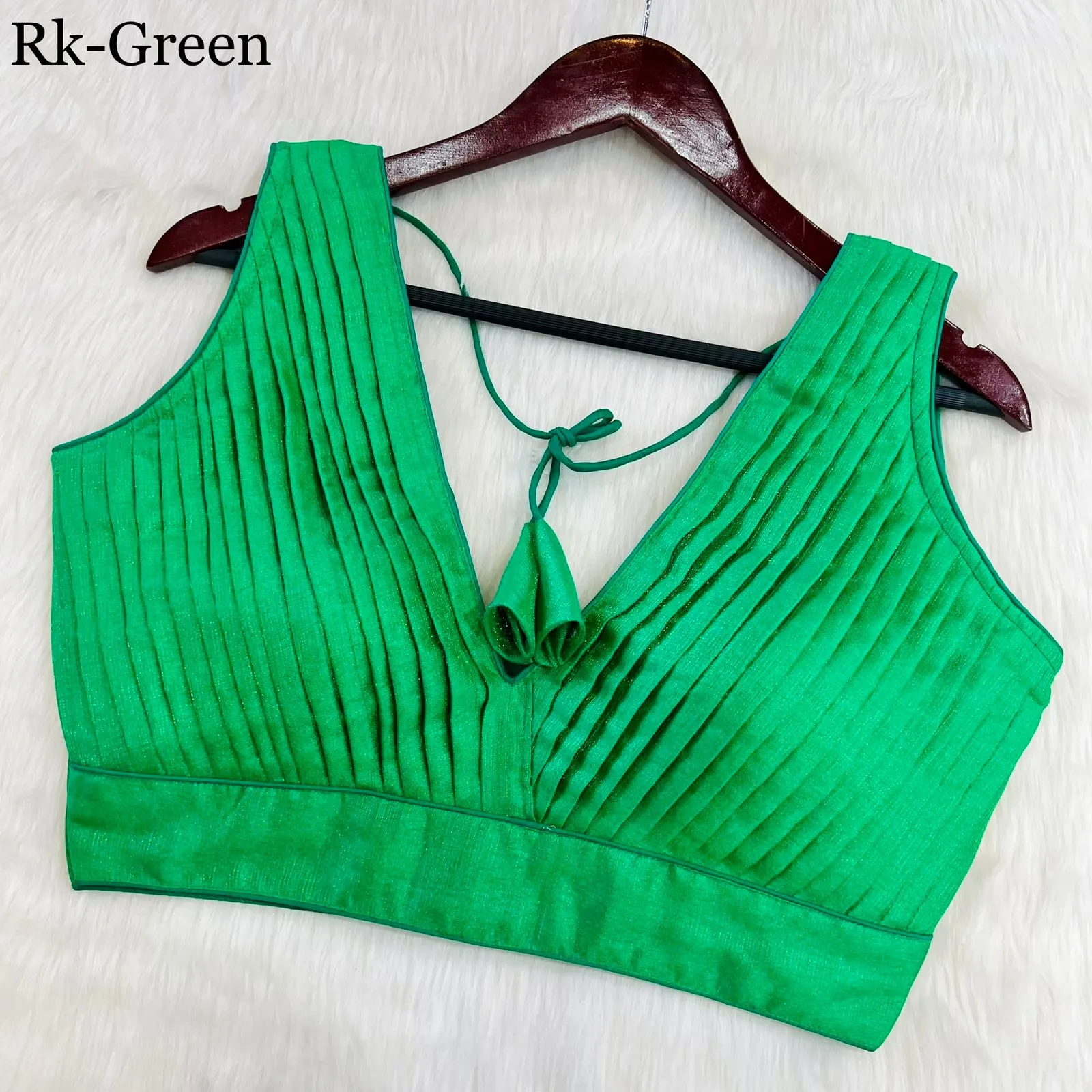 PLEATED DESINGER COBRA SILK BLOUSE