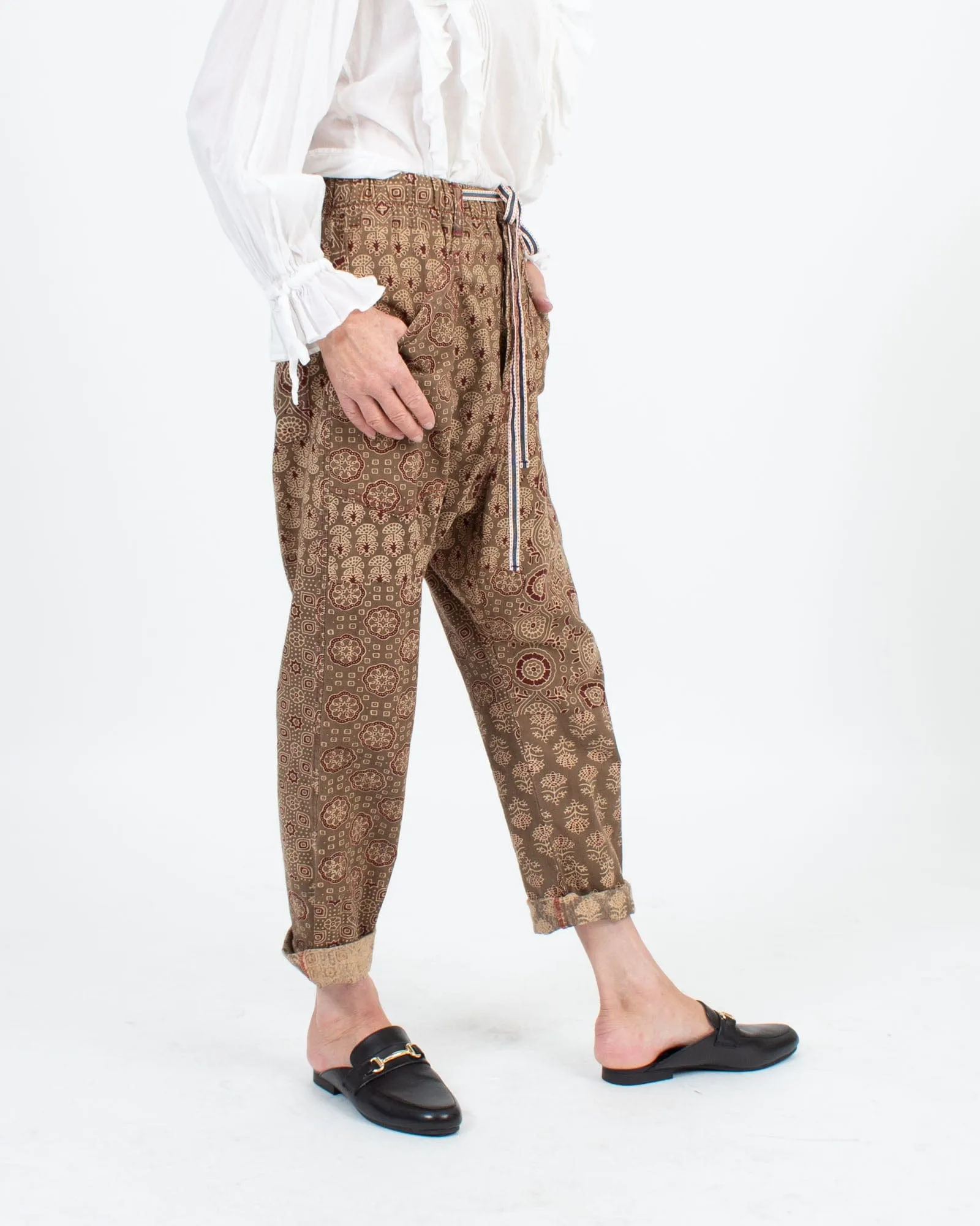 Printed Drop Crotch Jogger Pants
