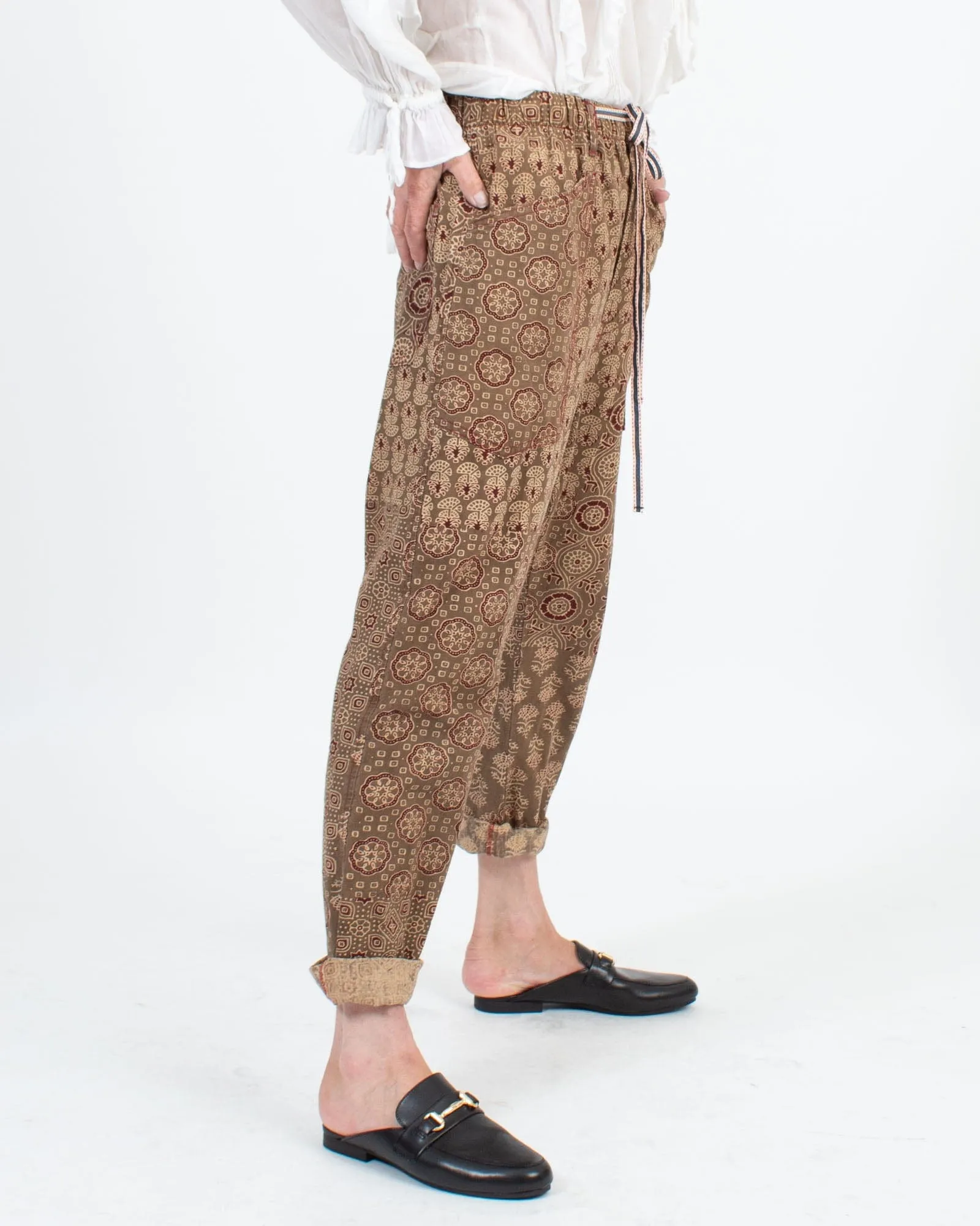 Printed Drop Crotch Jogger Pants