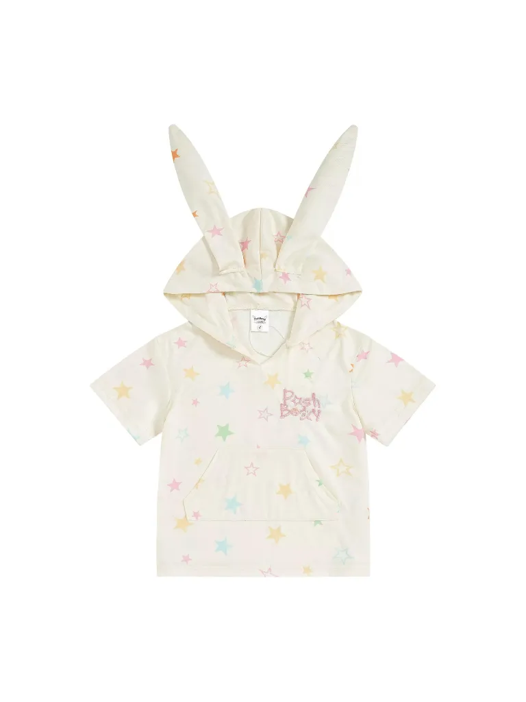 Rabbit and T-shirt Foodie with Star Ears Cropped