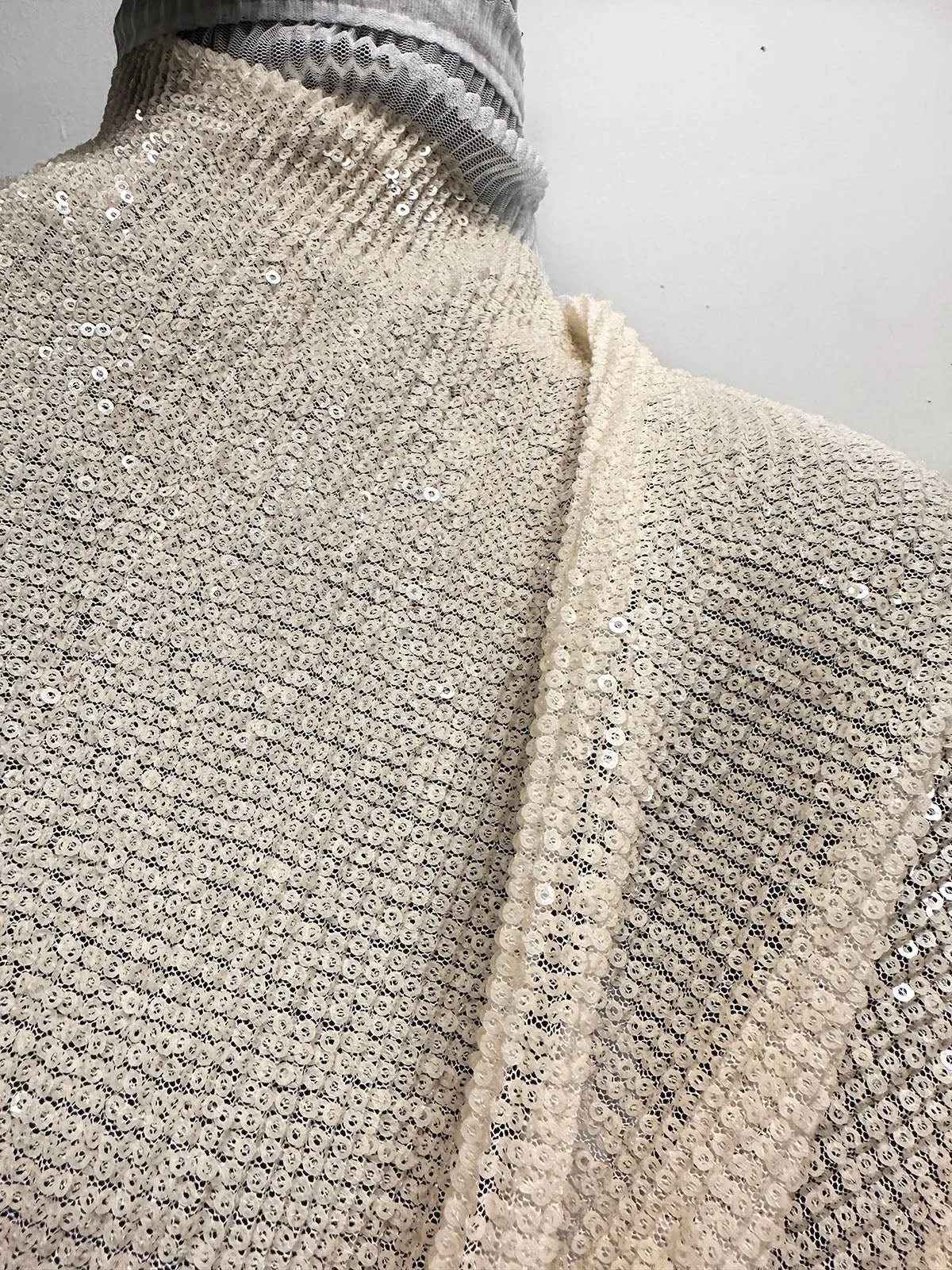 Sequined Pleated Mesh