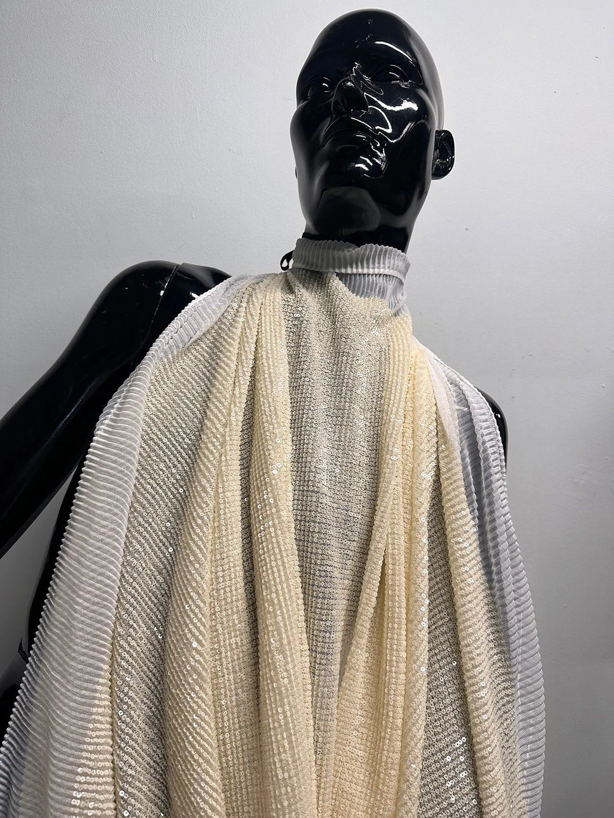 Sequined Pleated Mesh