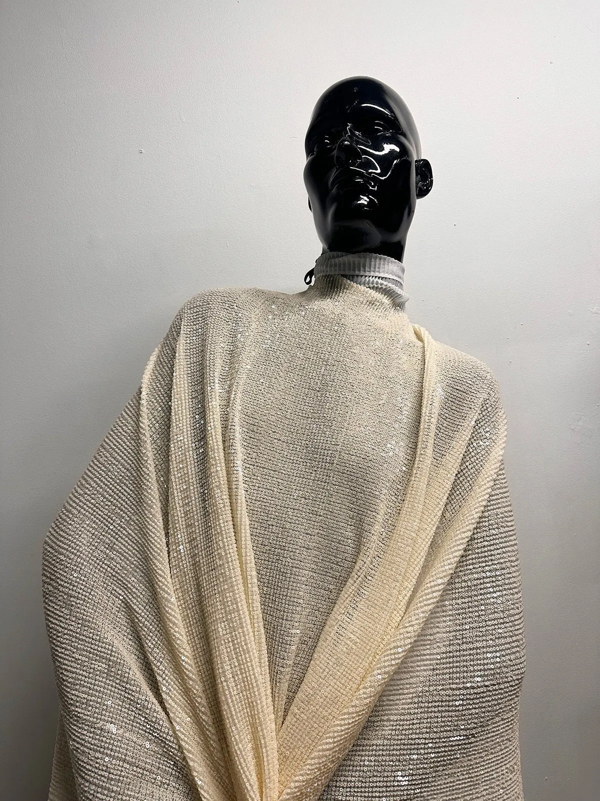 Sequined Pleated Mesh