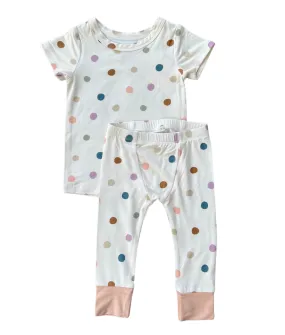 Short Sleeve Lounge Set - Polka Dots