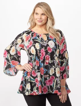 Smock Pleat Floral Top