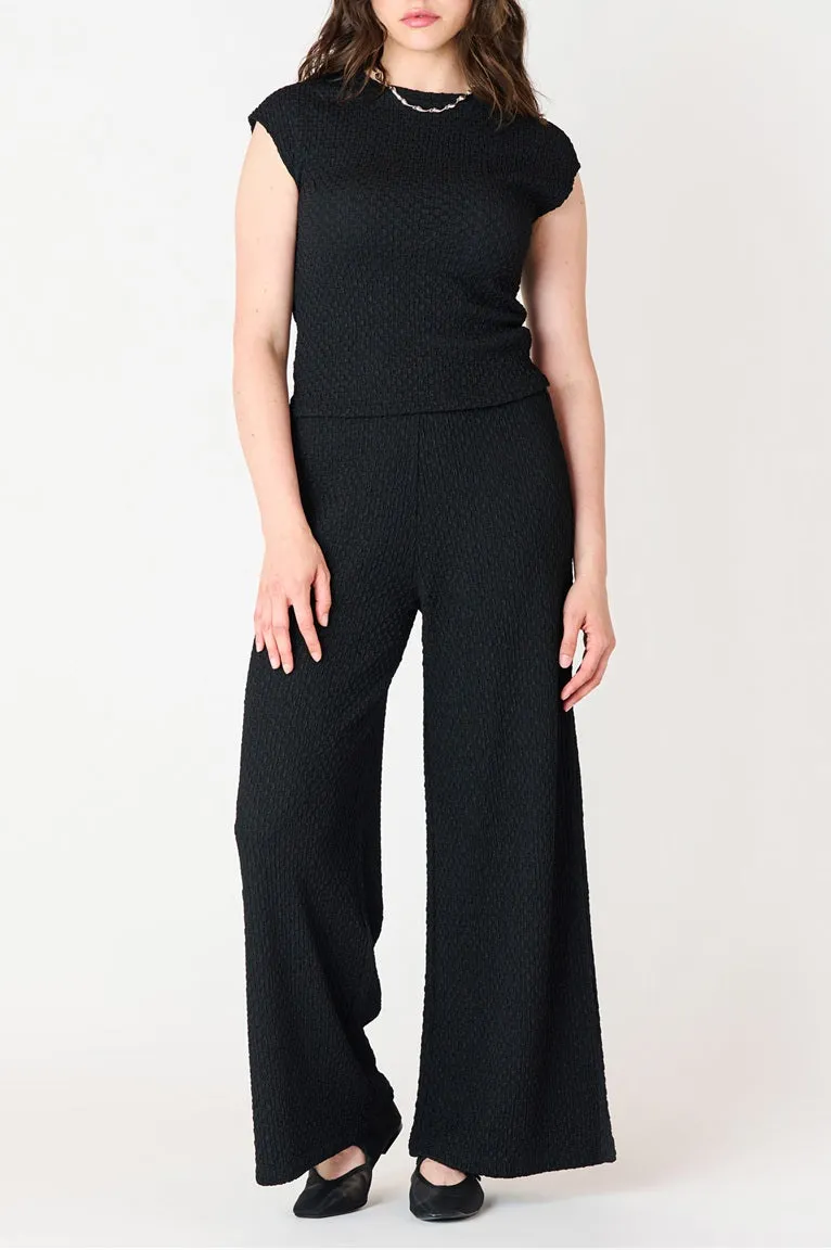 Textured Wide Leg Pant