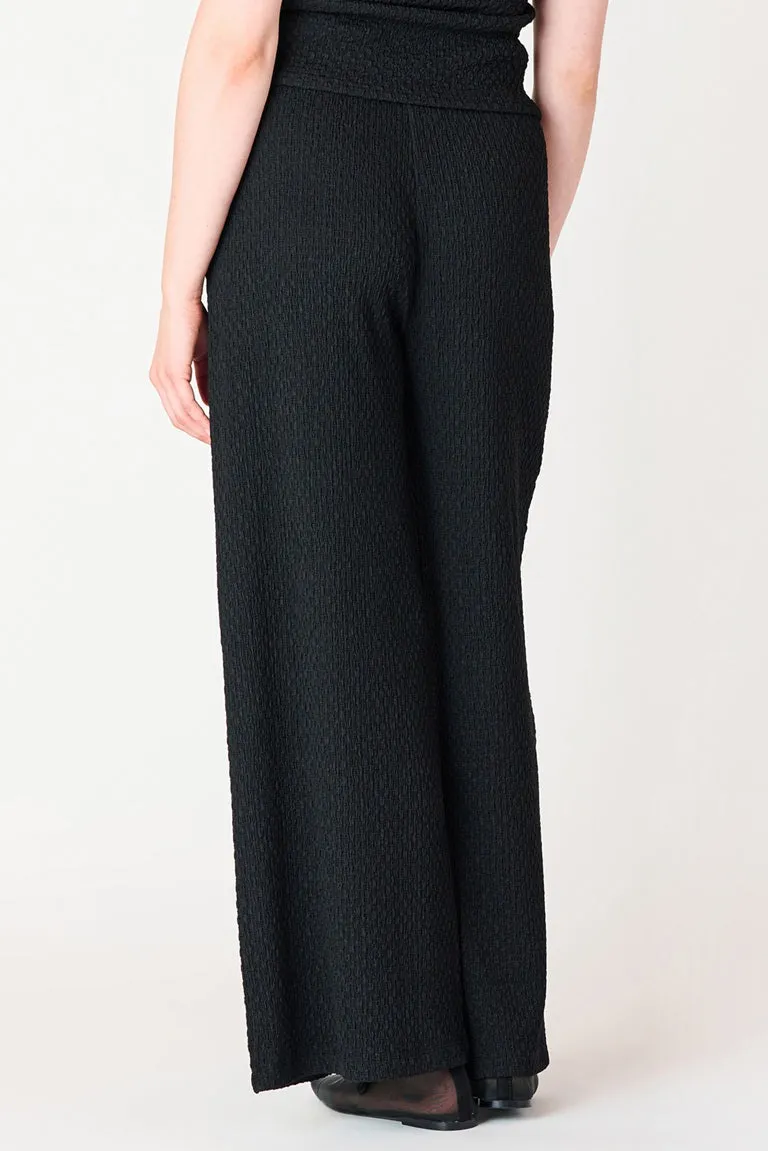 Textured Wide Leg Pant